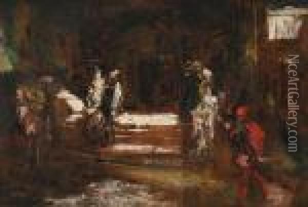 Faust Oil Painting - Adolphe Joseph Th. Monticelli