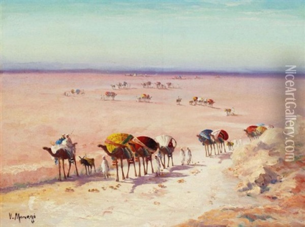 Caravane Dans Le Desert Oil Painting - Vincent Manago