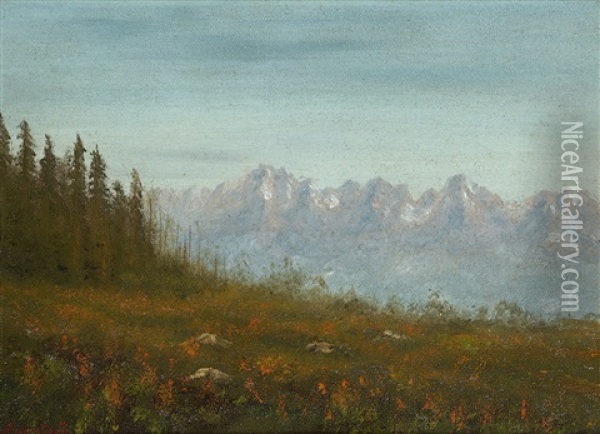 Wind River Mountains Oil Painting - Albert Bierstadt