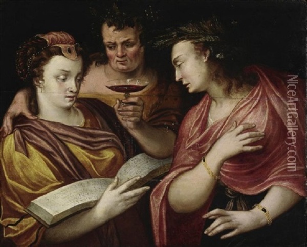 Bacchus, Ceres Und Venus Oil Painting - Frans Floris the Elder