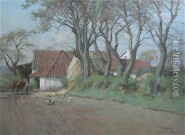 Summer Lane In Fife Oil Painting - James Riddel