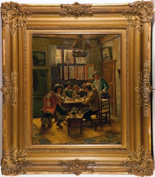 Manner Im Wirtshaus Oil Painting - Wilhelm Giessel