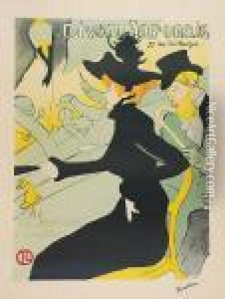 Divan Japonais Oil Painting - Henri De Toulouse-Lautrec