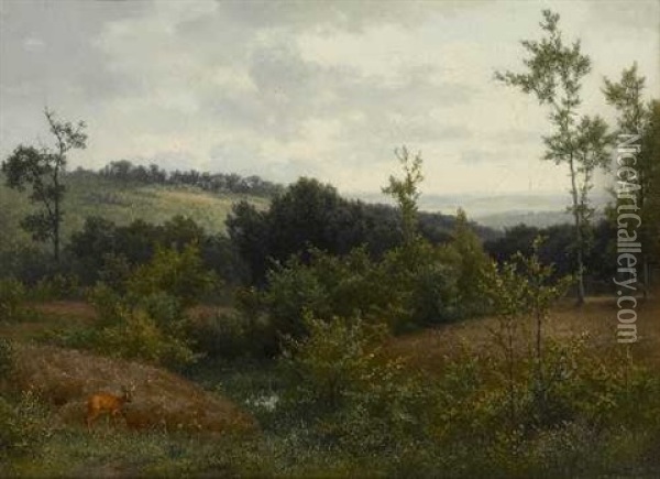 Landschaft Bei Heidelberg Oil Painting - Bernhard Fries