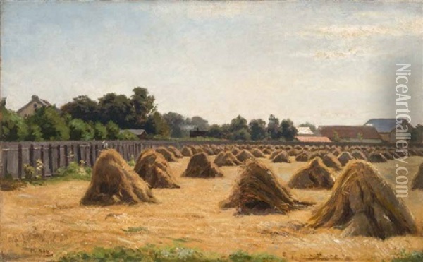 Heumandln An Einem Heisen Spatsommertag Oil Painting - Philipp Roeth