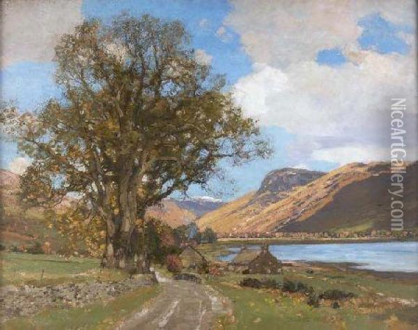 By The Lochside Oil Painting - George Houston