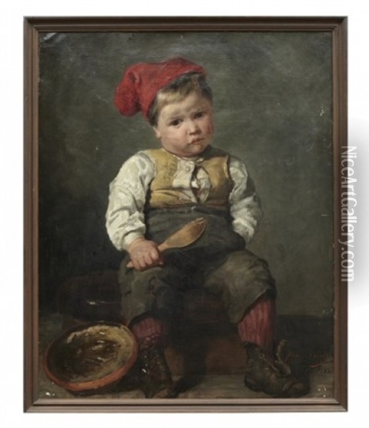 Pojke Med Grotslev Oil Painting - Julia Jolin Carlson