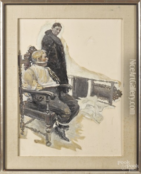 Illustration (from The Acid Test By Arthur Stringer) Oil Painting - Stanley Massey Arthurs