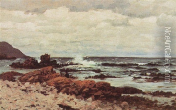 Konstnar Vid Arilds Strand Oil Painting - Olof Krumlinde