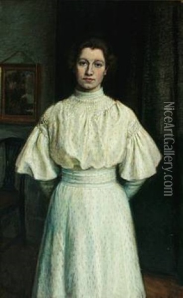 Portrait Of Rigmor Bruun Oil Painting - Elisabeth Moeller Wandel