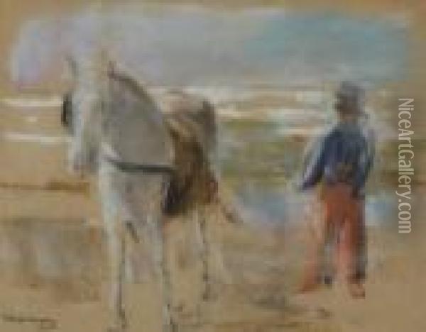 Pferd Am Strand (horse On The Beach) Oil Painting - Max Liebermann