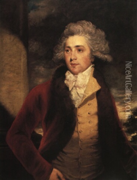 Portrait Of Edward, Viscount Lascelles Oil Painting - Sir John Hoppner