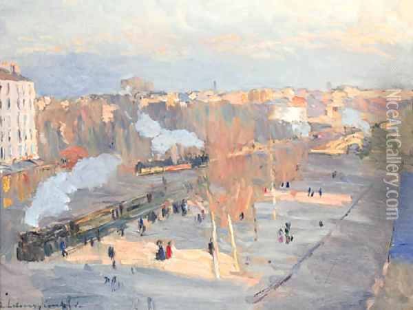 Courbevoie Oil Painting - Albert Lebourg