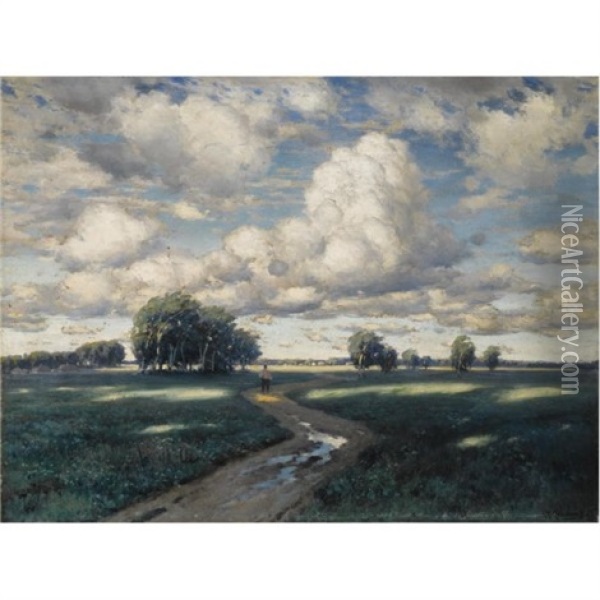 Windy Day Oil Painting - Konstantin Yakovlevich Kryzhitsky