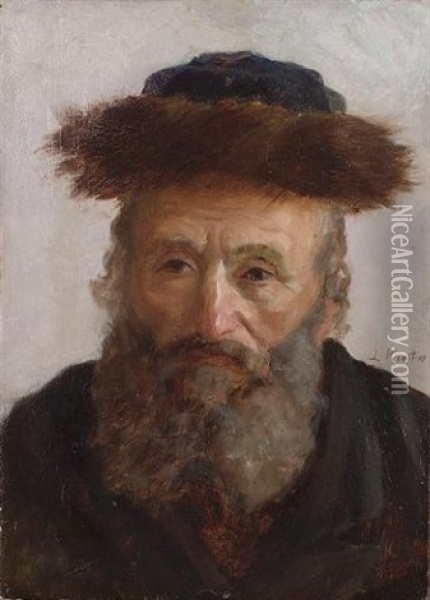 Portrait Of A Hasid Oil Painting - Lazar Krestin