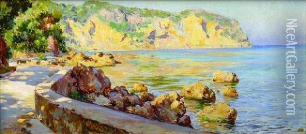 Route Du Littoral Oil Painting - Olynthe Madrigali