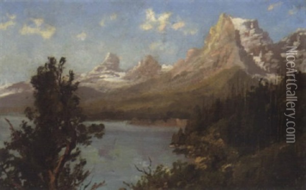 St. Mary Lake Oil Painting - John Fery