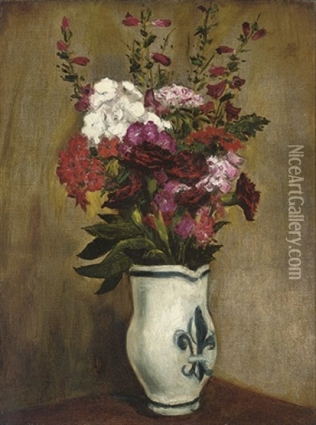 Still Life Of Flowers In A Jug Oil Painting - Christopher Richard Wynne Nevinson