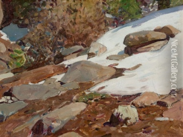 Big Bear Canyon, Wyoming Oil Painting - Frank Tenney Johnson