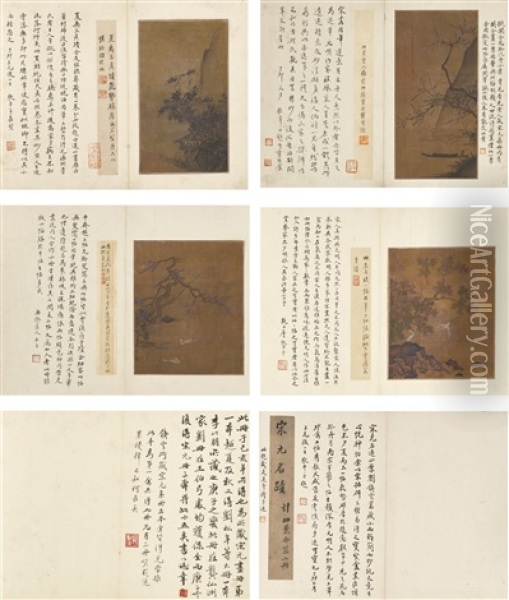 Xia Gui, Anonymous, Landscapes, Ink On Silk, Album Of Four Leaves Oil Painting -  Xia Gui