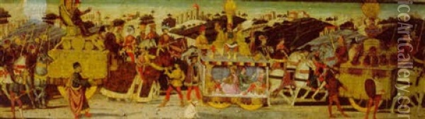 A Roman Triumph Oil Painting -  Giovanni di Ser Giovanni (Scheggia)