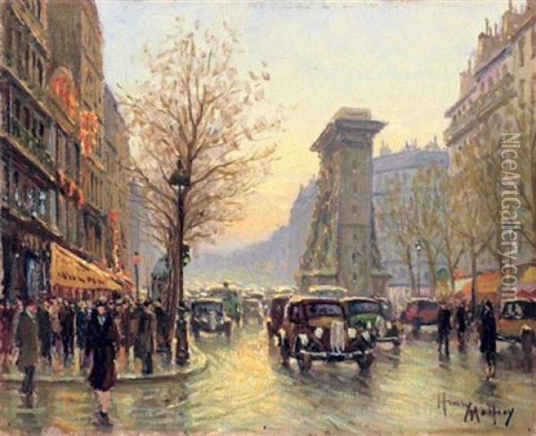 La Porte Saint Denis Oil Painting - Henri Malfroy-Savigny