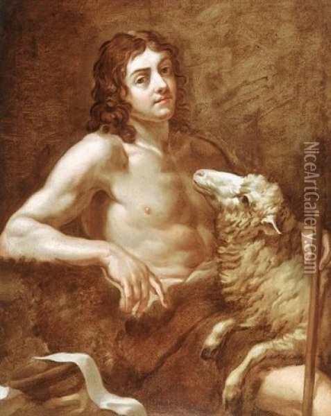 Saint John The Baptist Oil Painting - Giovanni Battista Gaulli