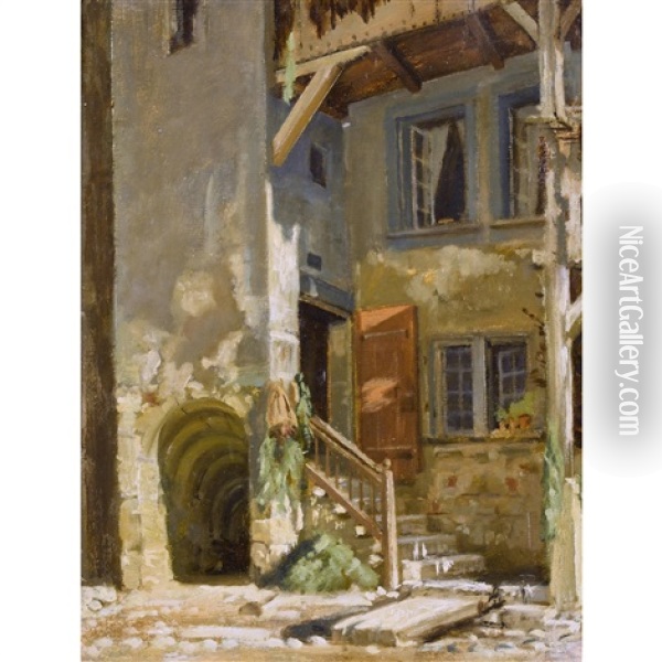 Payerne Oil Painting - Johann-Ludwig Rudolf Durheim