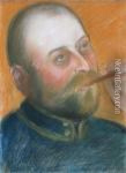 Man With Cigar Oil Painting - Jozsef Rippl-Ronai