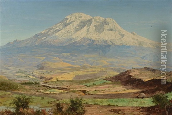 Chimborazo Mountain, Ecuador Oil Painting - Cesar A. Villacres