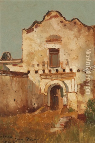 Mission San Diego Oil Painting - Edwin Deakin