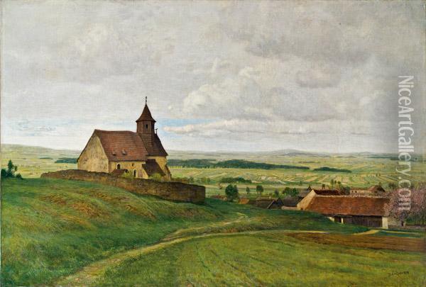 Die Dorfkirche Oil Painting - Thomas Leitner