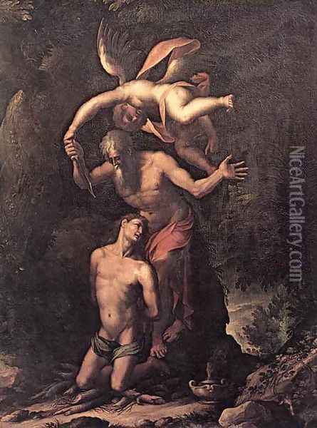 Sacrifice of Isaac c. 1596 Oil Painting - Jacopo Ligozzi