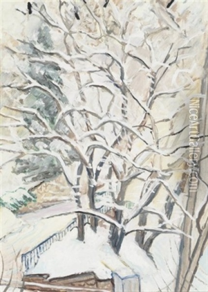 Baume Im Schnee Oil Painting - Carlo Grubacs