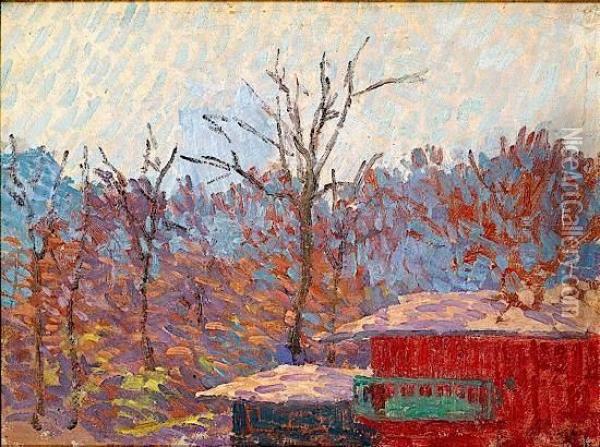 Paysage Hivernal, 1891-1892 Oil Painting - Louis Hayet