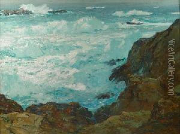 Rockbound Coast Oil Painting - William Frederick Ritschel