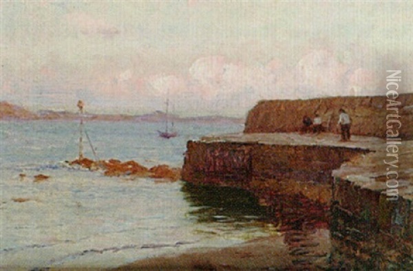 The Harbour, Porlock Oil Painting - Blandford Fletcher