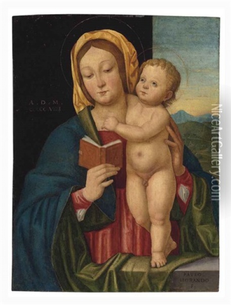 The Madonna And Child Oil Painting - Paolo Moranda Cavazzola