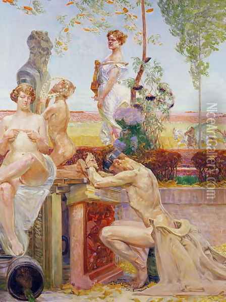 Allegorical Figures, 1913 Oil Painting - Jacek Malczewski