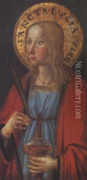 Heilige Lucia Oil Painting - Benozzo (Alessio de Lese di Sandro) Gozzoli