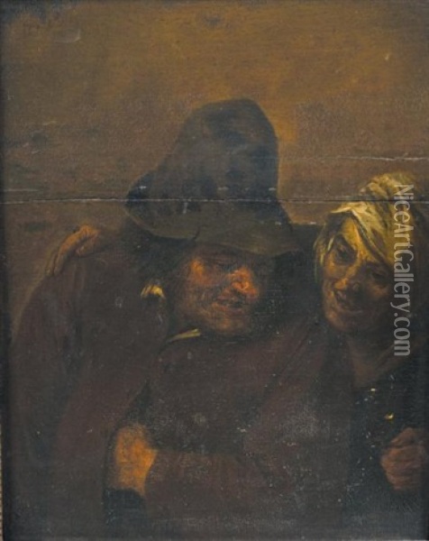 Couple De Paysans Oil Painting - Joos van Craesbeeck