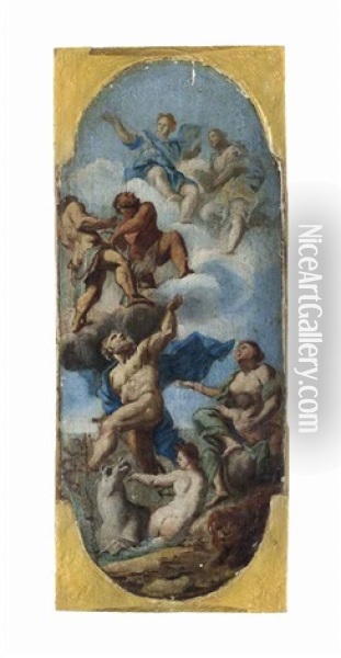 A Mythological Scene: A Bozzetto Oil Painting - Antonio Bellucci