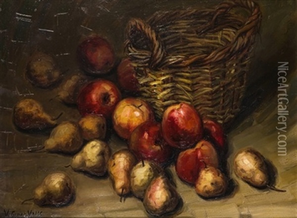 Bodegon Con Manzanas Y Peras Oil Painting - Vicente Giner