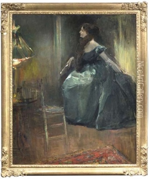 Interieur Mit Einer Dame In Abendgarderobe Oil Painting - Hans Borchardt