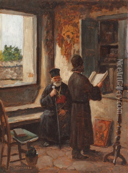 La Manastire Oil Painting - Ludovic Bassarab
