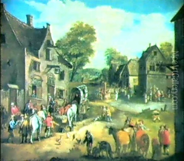 Dorfstrasse Oil Painting - Pieter Bout