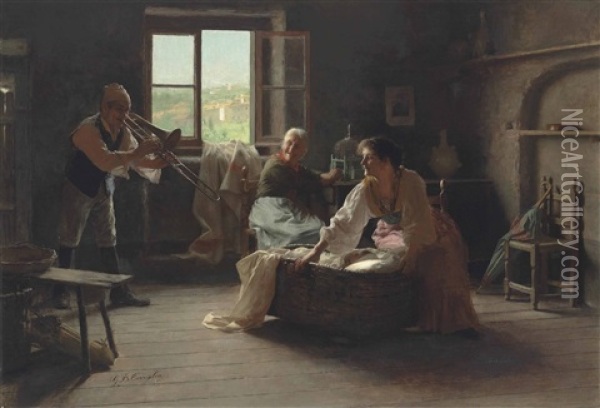 The Lullaby Oil Painting - Giovanni Battista Torriglia