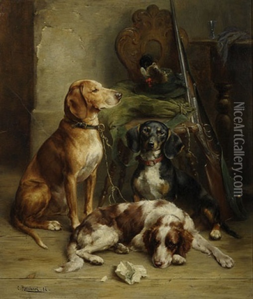 Vor Der Jagd Oil Painting - Carl Reichert