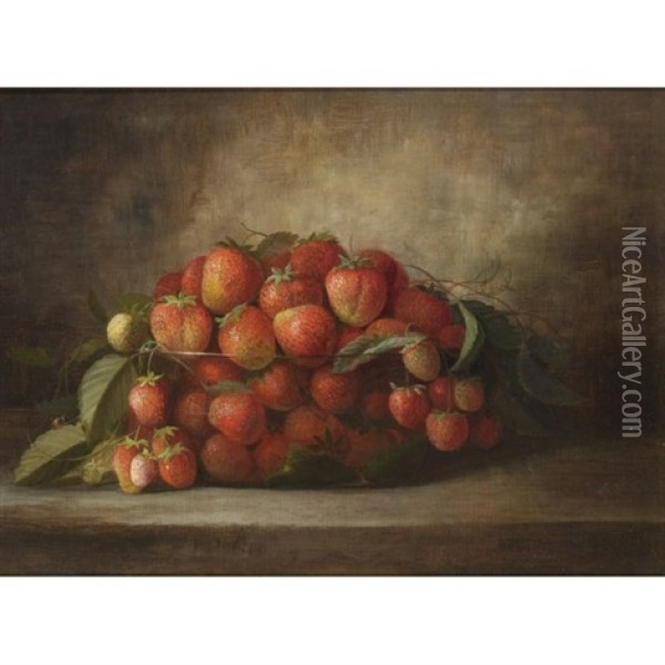 Strawberries Oil Painting - Richard La Barre Goodwin