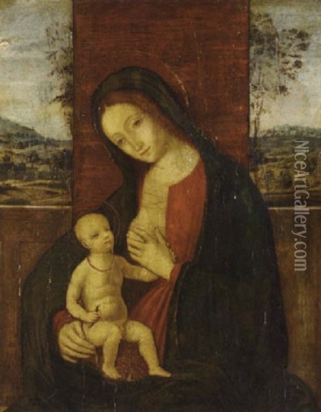 The Madonna And Child Oil Painting - Bernardino di (il Pinturicchio) Betto (Betti)